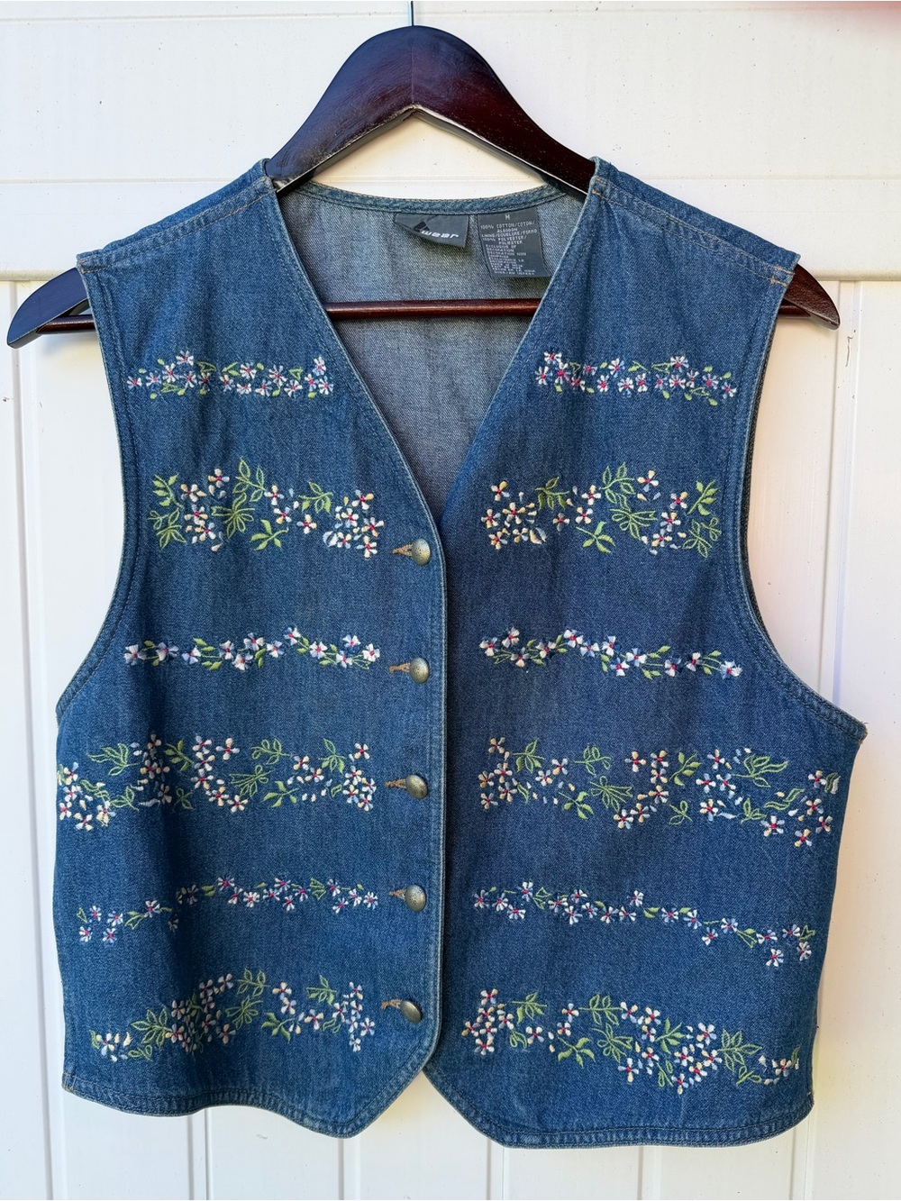 Vintage Liawear Embroidered Denim Vest